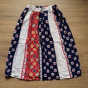 Vintage Kera & Co Womens Midi Skirt Size 10 Floral Paisley Boho Flowy Pull On